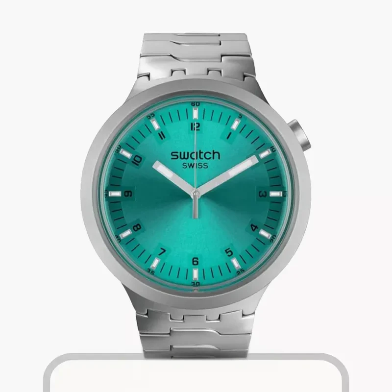 Swatch Turquiose Unisex Big Bold Irony Aqua Shimmer Watch  SB07S100G